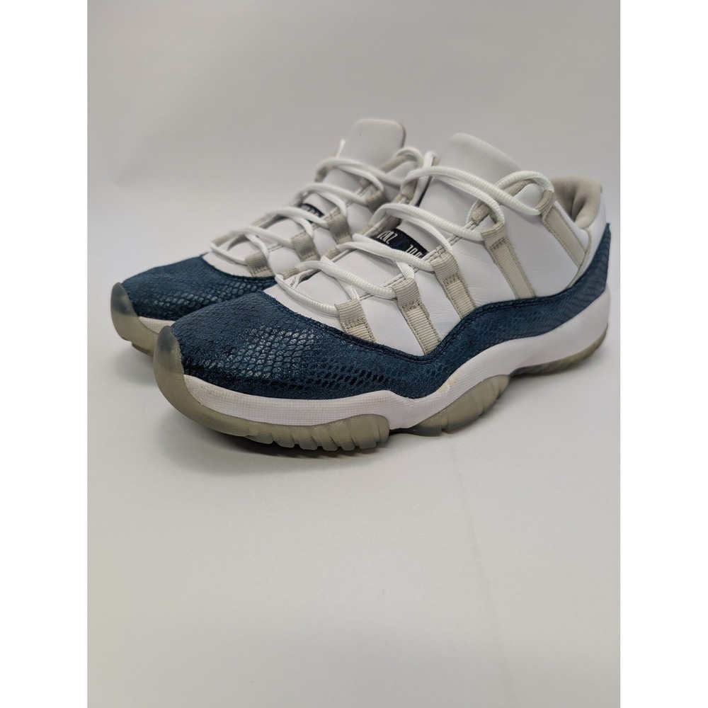 Jordan 11 Retro Low Blue Snakeskin White Navy CD6846-102 Men's 8.5 Shoes